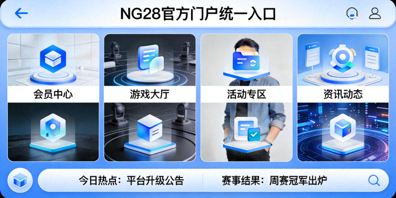 NG28官方门户统一入口界面示意图，展示一站式整合所有服务与资讯