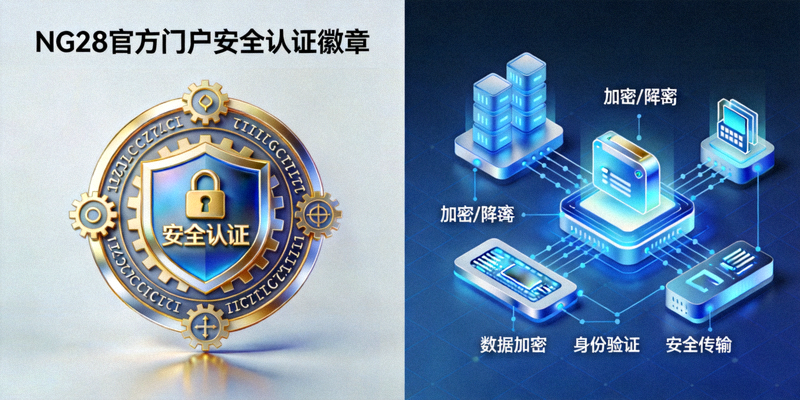 NG28官方门户安全认证徽章与加密技术示意图，展示平台的安全性保障